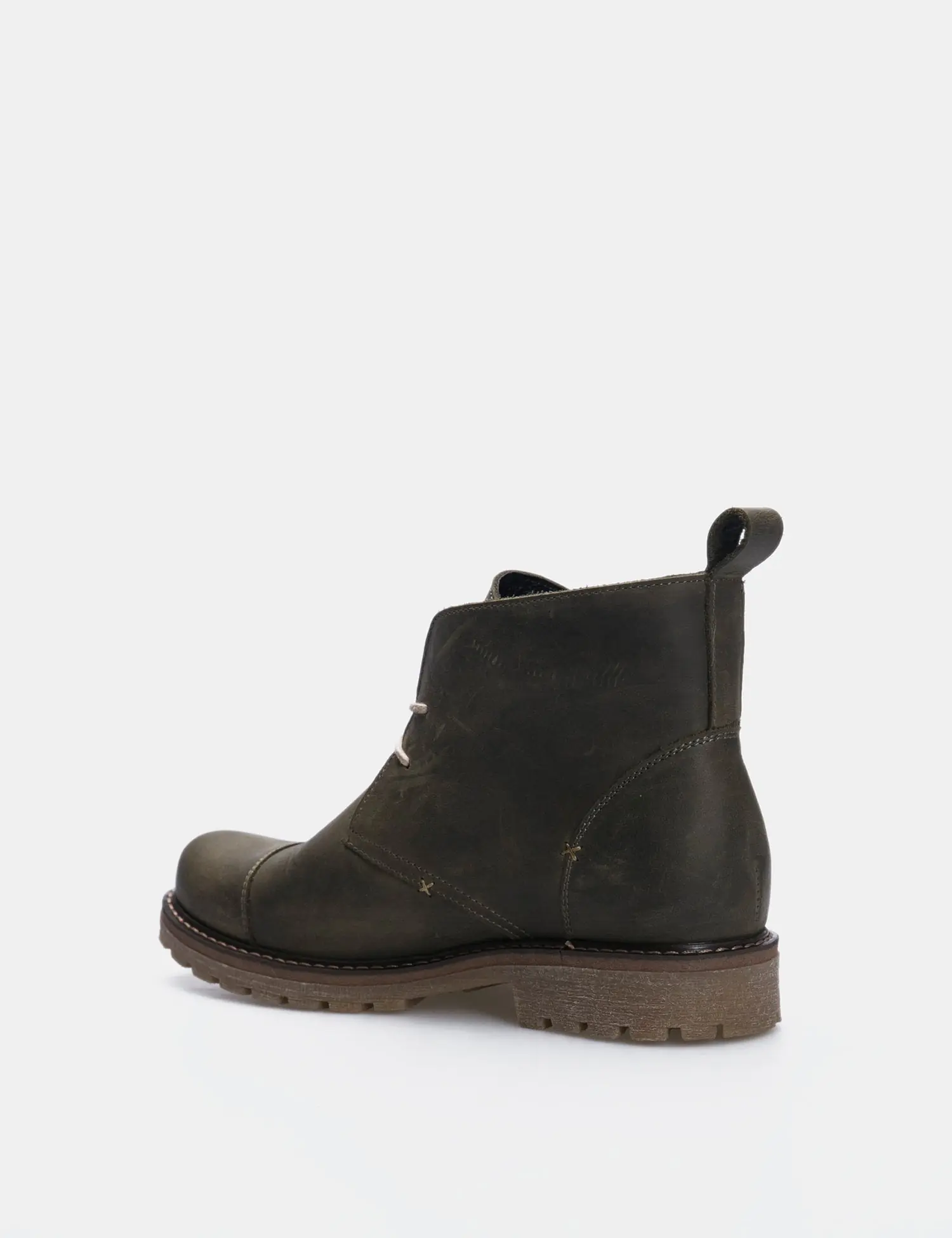 Women’s Green Aged Leather Desert Boots