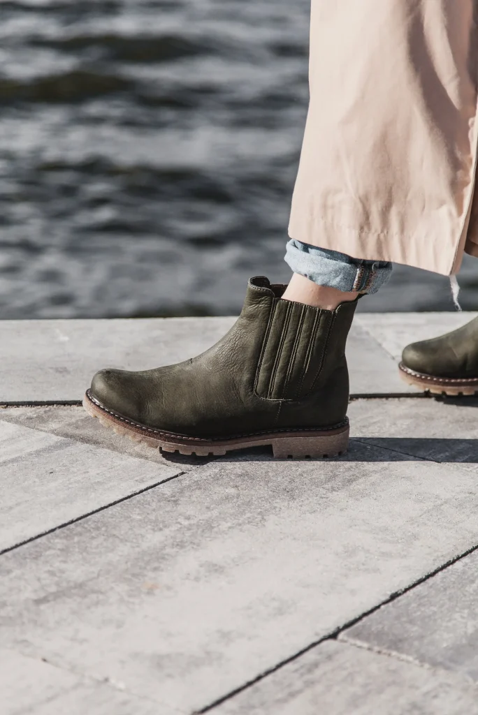 Women’s Olive Nubuck Chelsea Ankle Boots
